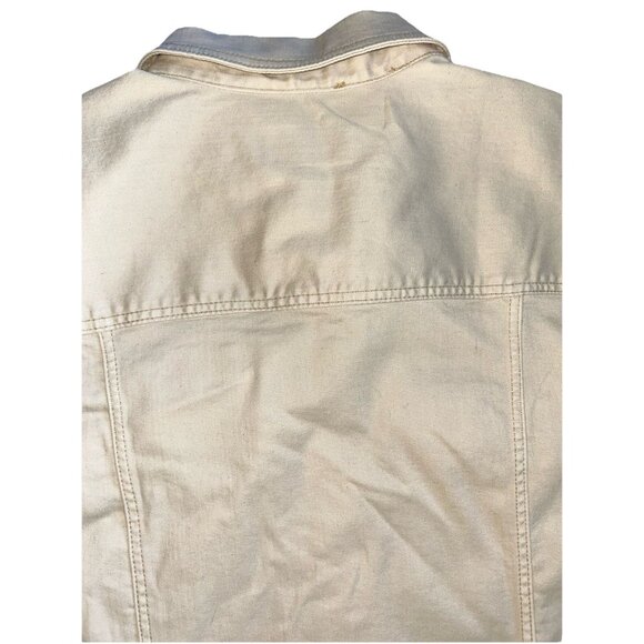 Liverpool LA Classic Stretch Denim Jean Jacket Women's Size 2X Beige Fall Layers - Picture 7 of 8